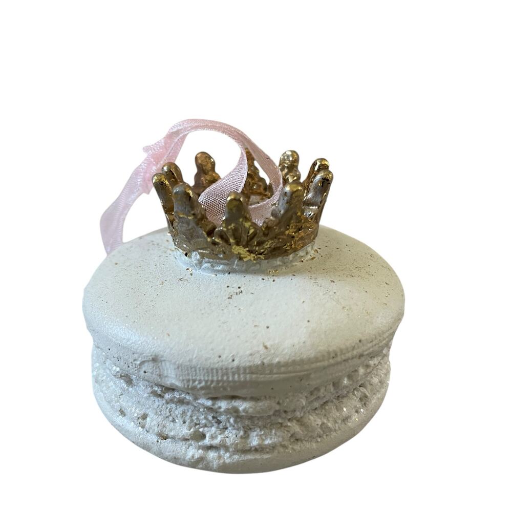 RACHEL ZOE Gold Crown Pastel Macaron Ornament Set of 6 Valentines Day Decor New - Picture 13 of 16